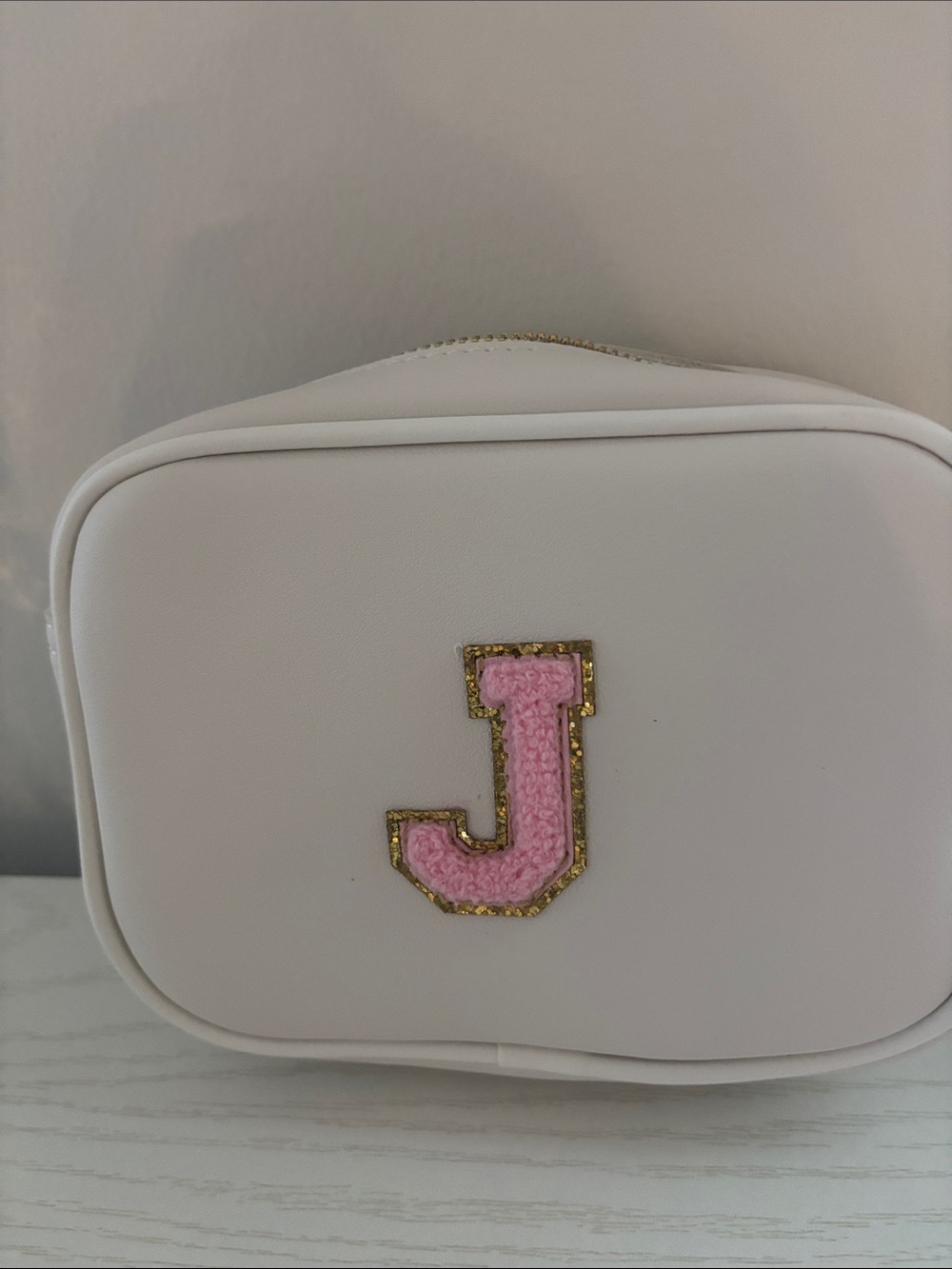 White Girls Crossbody Bag with Pink 'J' Patch